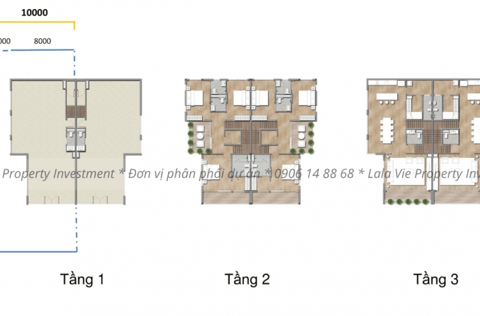 Layout Shopvilla song lập tại dự án Sun Cosmo Residence Da Nang