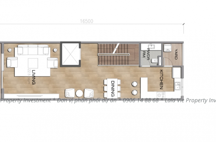 Layout townhouse có diện tích 20mx5m (Tầng 2)