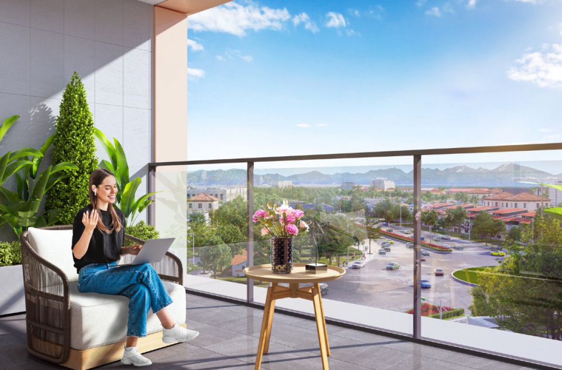 Phối cảnh ban công tòa The Panoma - Sun Cosmo Residence Da Nang