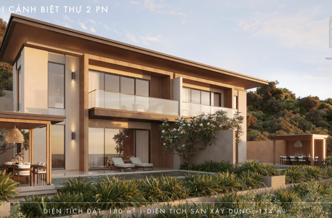 Phối cảnh biệt thự 2 phòng ngủ tại dự án The Hill Villas Vĩnh Hội
