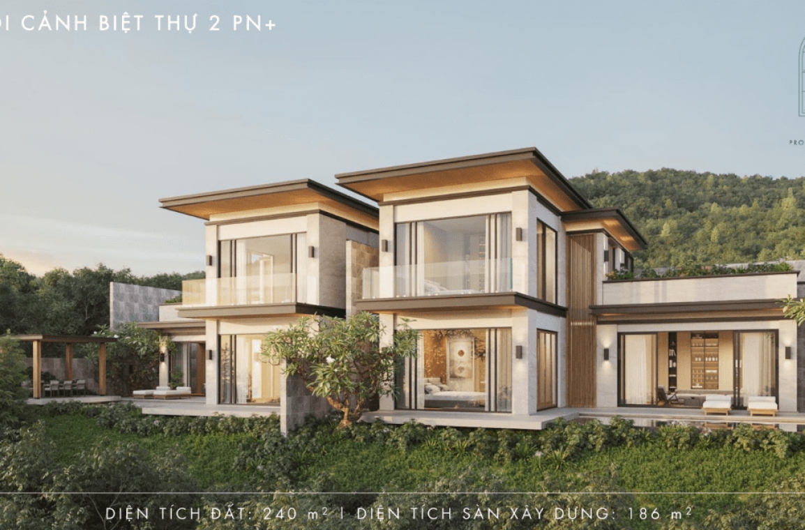 Phối cảnh biệt thự 2 phòng ngủ tại dự án The Hill Villas Vĩnh Hội