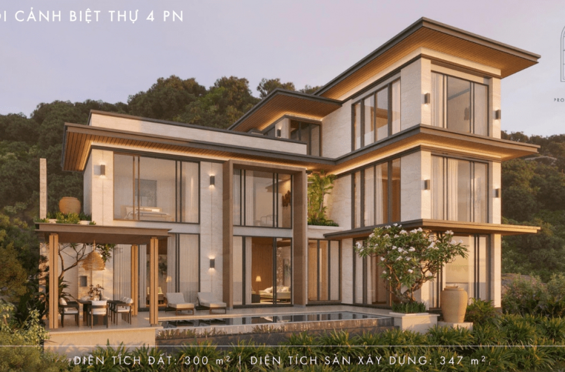 Phối cảnh biệt thự 4 phòng ngủ tại dự án The Hill Villas Vĩnh Hội