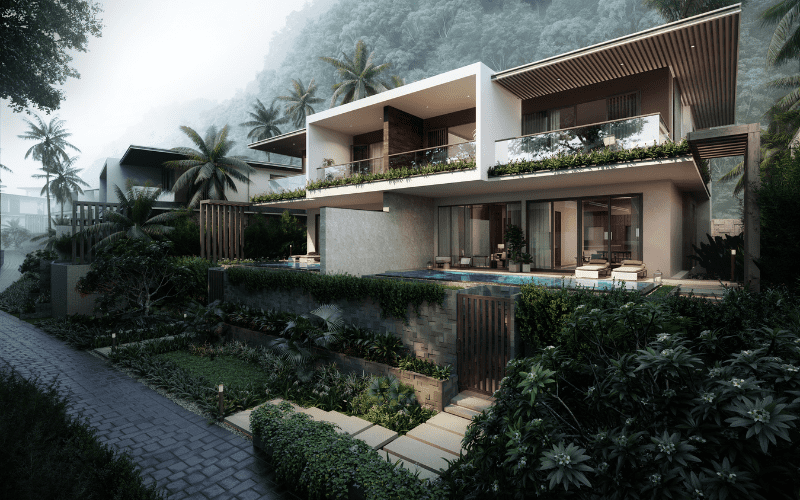 Mặt tiền dinh thự Signature tại dự án Gran Melia Nha Trang 