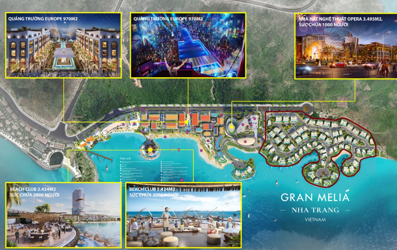 Mặt bằng tiện ích dự án Gran Meliá Nha Trang