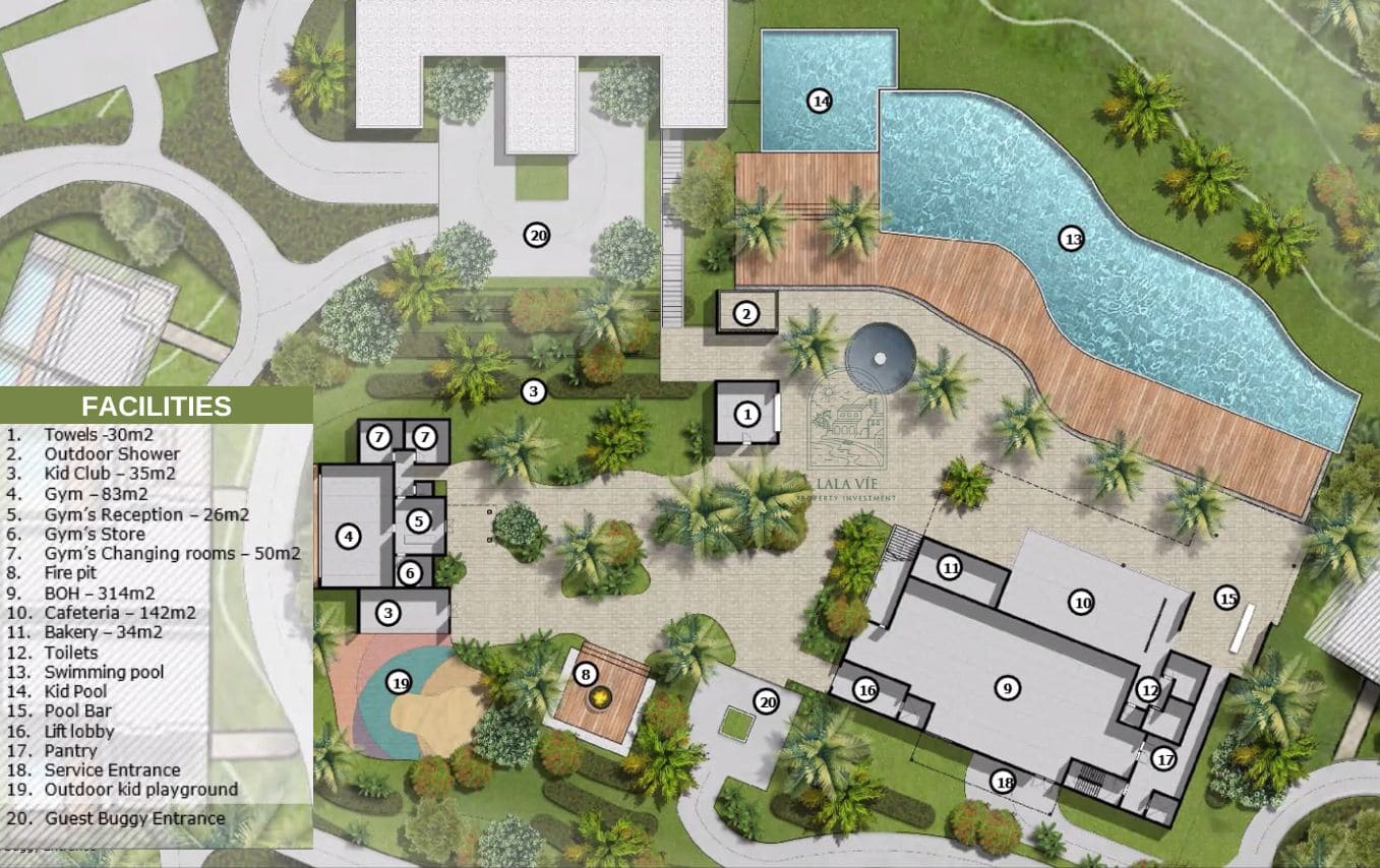 Mặt bằng tiện ích dự án The Hill Villas Vĩnh Hội
